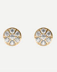 (Real Gold) Cluster Round Dome Earrings