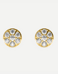 (Real Gold) Cluster Round Dome Earrings