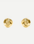 (Real Gold) Rope Knot Ball Earring