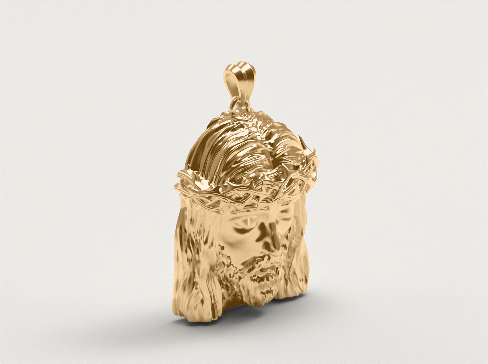 (Real Gold) Jesus Head Pendant V.2