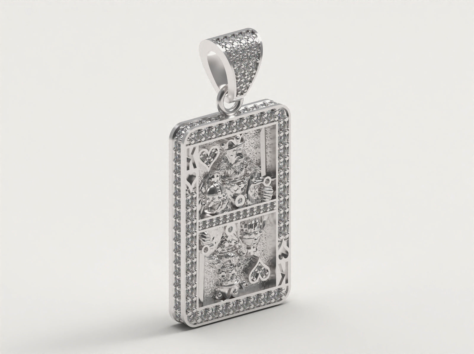 Heart King Playing Card Pendant