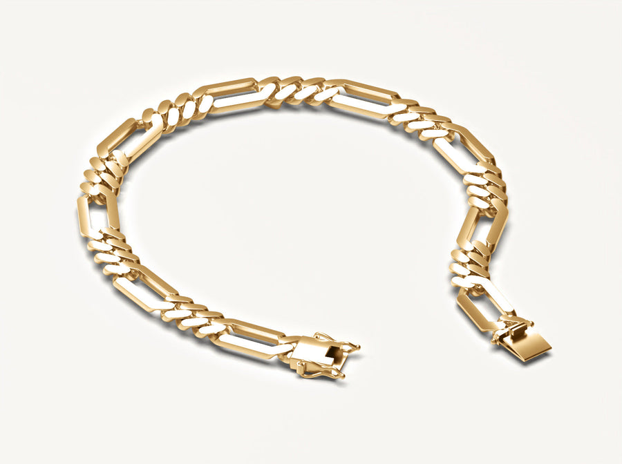 (Real Gold) Figaro Link Bracelet