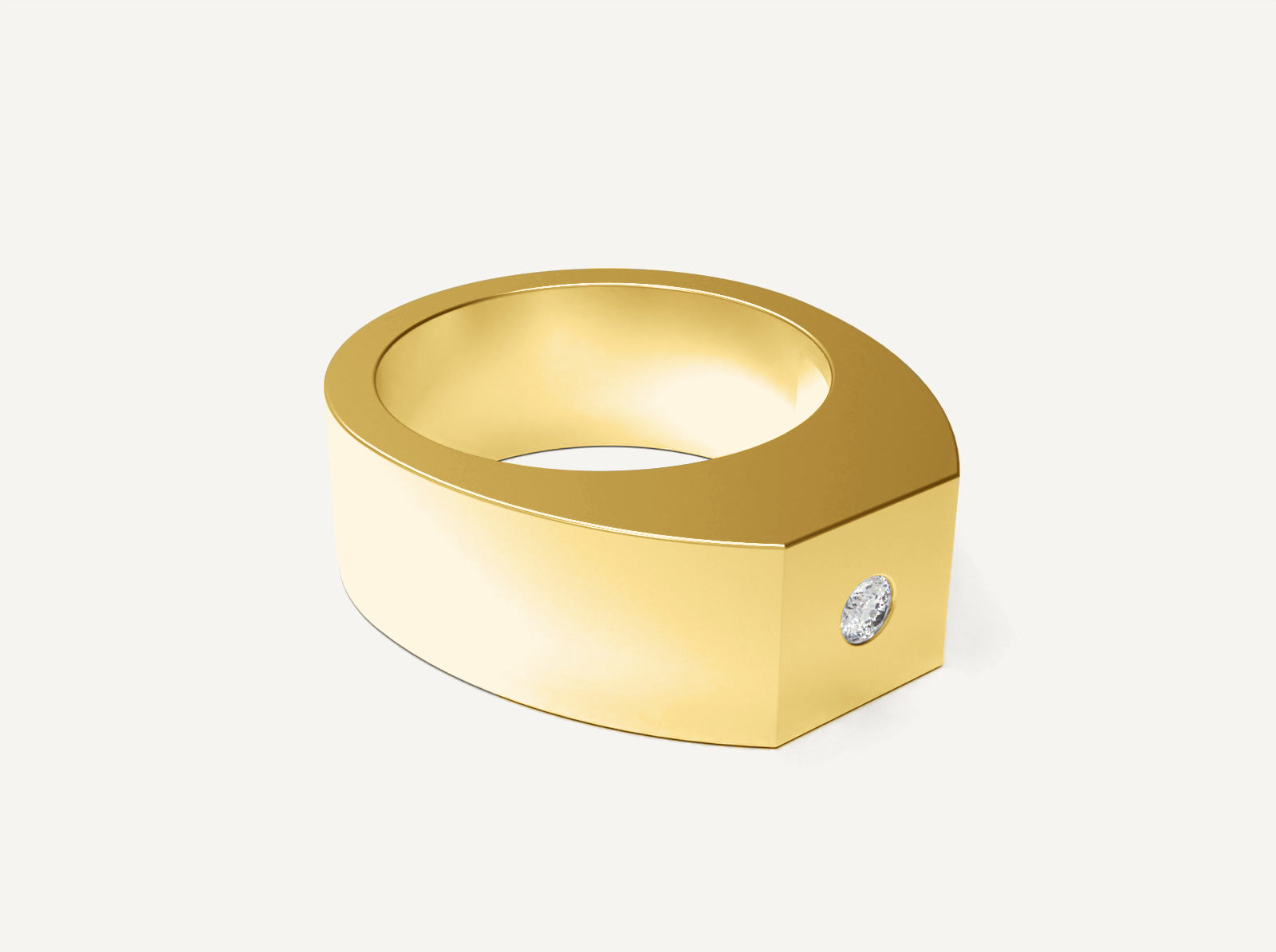 (Real Gold) Single Gem Minimal Ring