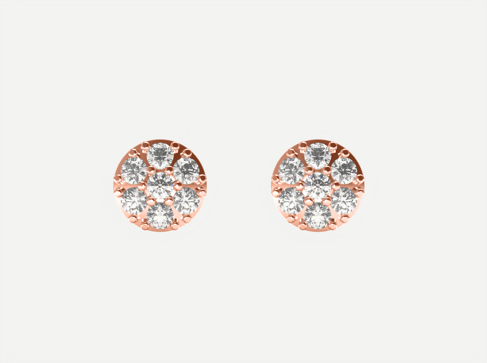 Cluster Round Dome Earrings