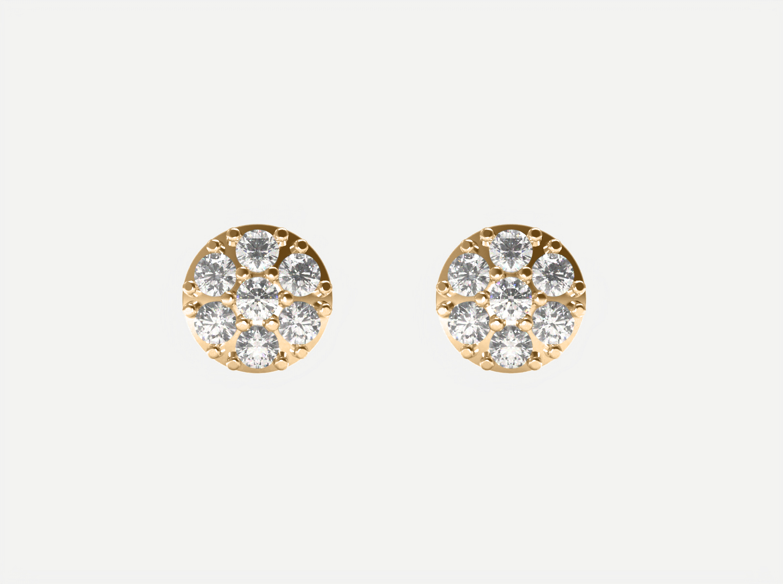 Cluster Round Dome Earrings