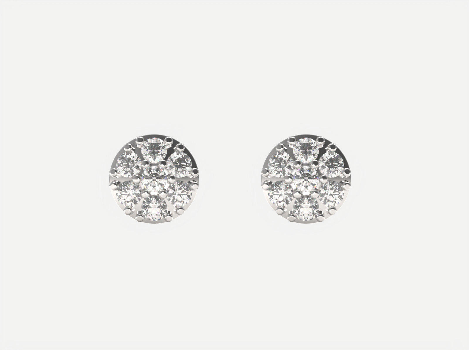 Cluster Round Dome Earrings